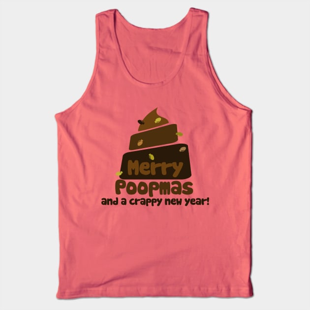 Merry POOPmas and a crappy new year christmas humor Tank Top by bubbsnugg